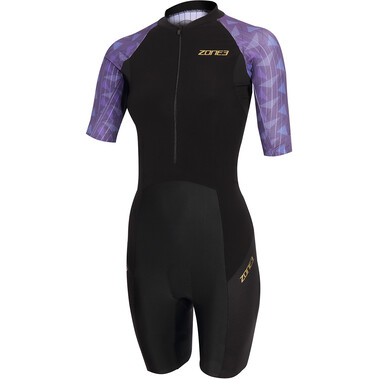 ZONE3 LAVA Women's Short-Sleeved Race Suit Black/Purple 2023 0